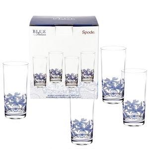 Blue Italian Hiball Glass Set of 4