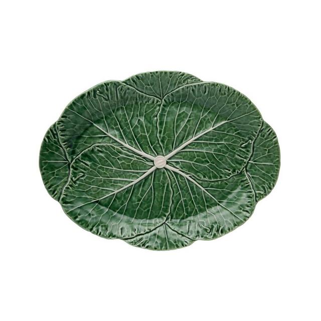 Bordallo Pinheiro Cabbage Oval Platter 17", Green