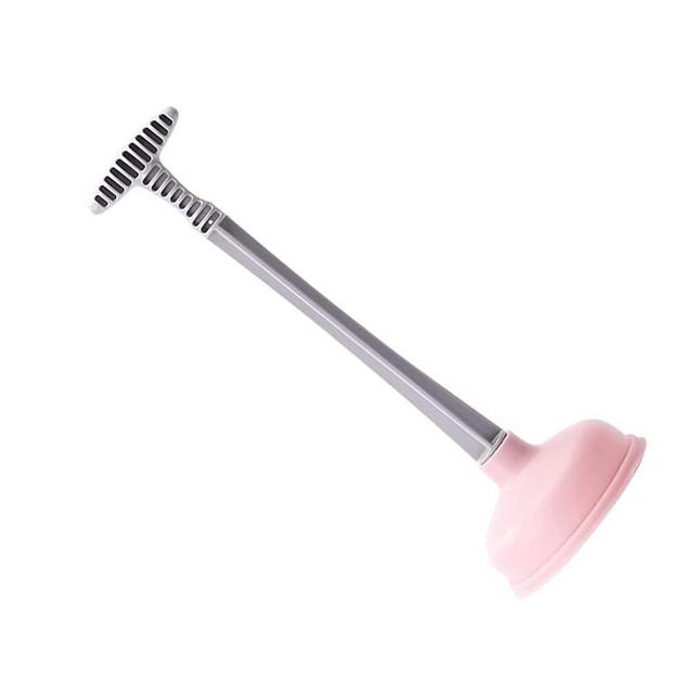 DOITOOL Cup Rubber Toilet Plunger: Heavy Duty Bathroom Plungers with a Long Handle to Unclogging Clogged Toilets Drains Slow Sinks Drains Tubs Shower Pink