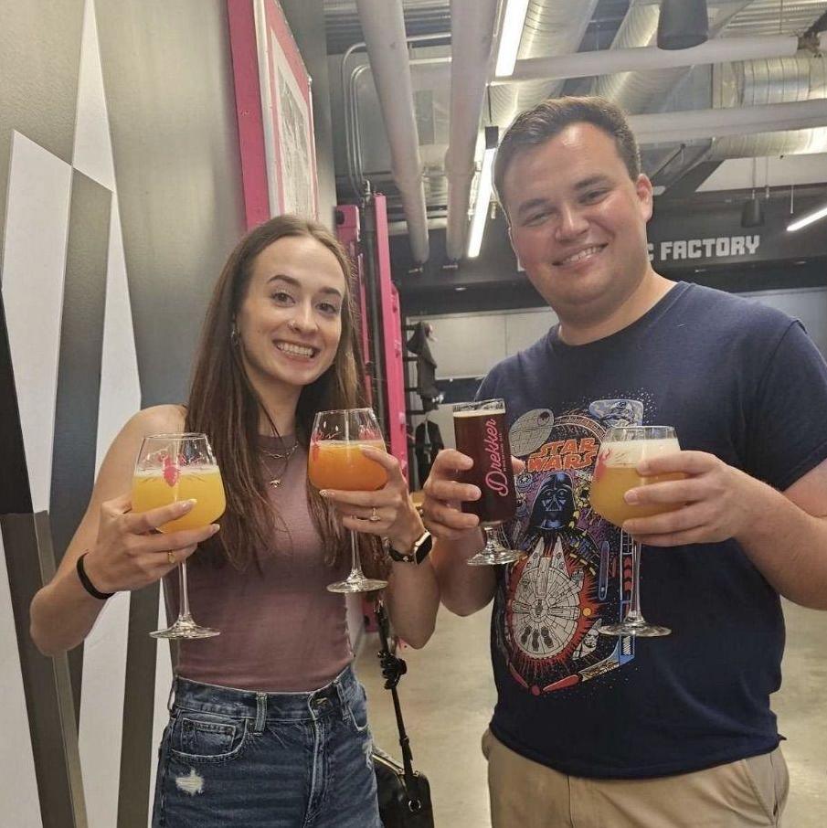 We are at one of our favorite places in Fargo. It’s a brewery that has local shops and restaurants, called Brewhalla. We live five minutes away so we might spend too much time here. August 2024.