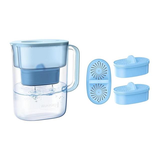 Waterdrop Alkaline Lucid 10-Cup Water Filter Pitcher with 4 Filters, Healthy, Clean & Toxin-Free Mineralized Alkaline Water (100 Gallons), Up to PH 9.5, BPA Free, Blue