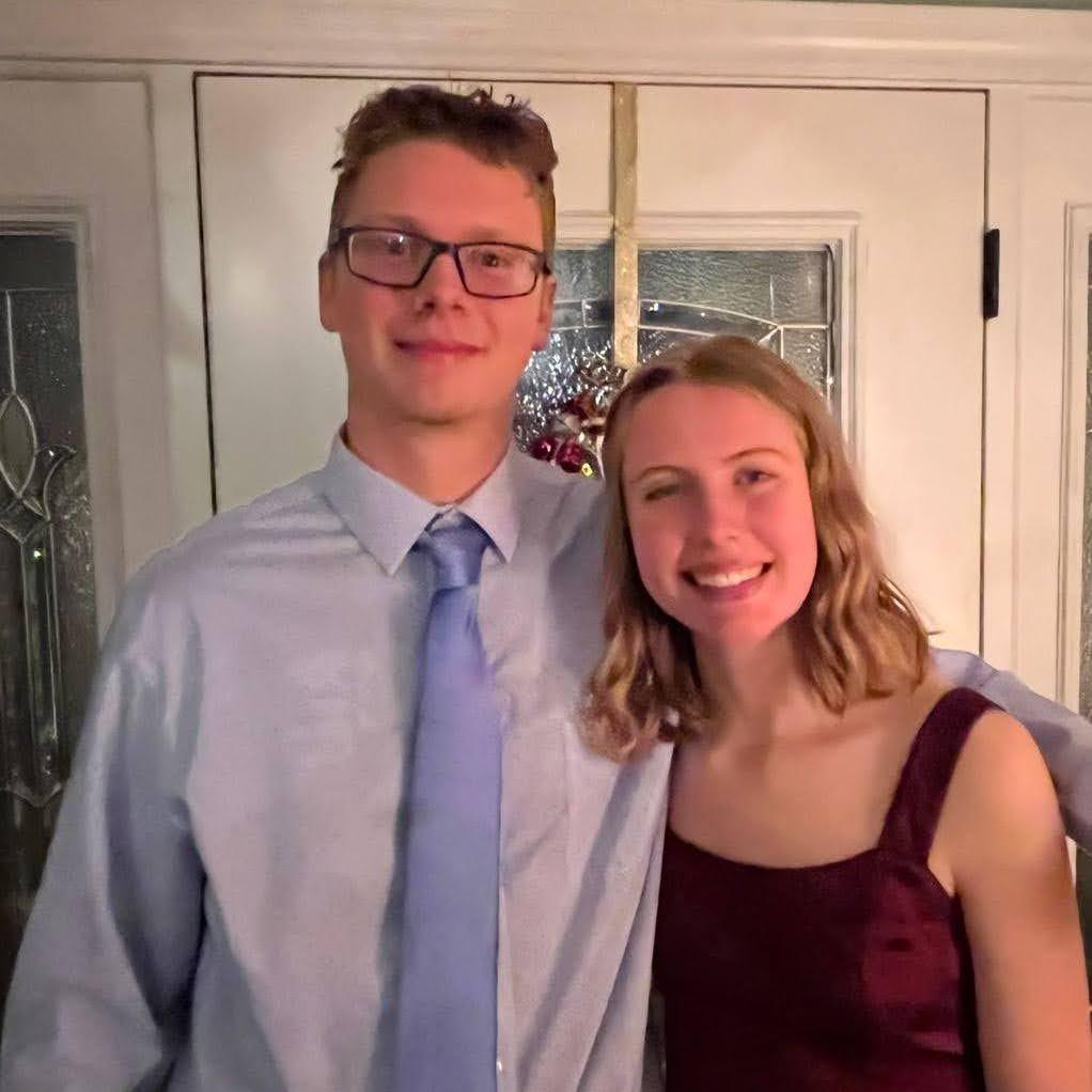 Their first posed photo together as friends, New Year's Eve 2021.