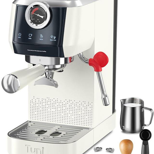 Tuni E2 58mm Espresso Machine 20Bar Espresso Maker, Dual Boiler Coffee Maker with 10mm Steam Milk Frother, Semi-automatic Coffee Machine with UKLA Pump for Espresso,Cappuccino, Gift for Coffee Lover