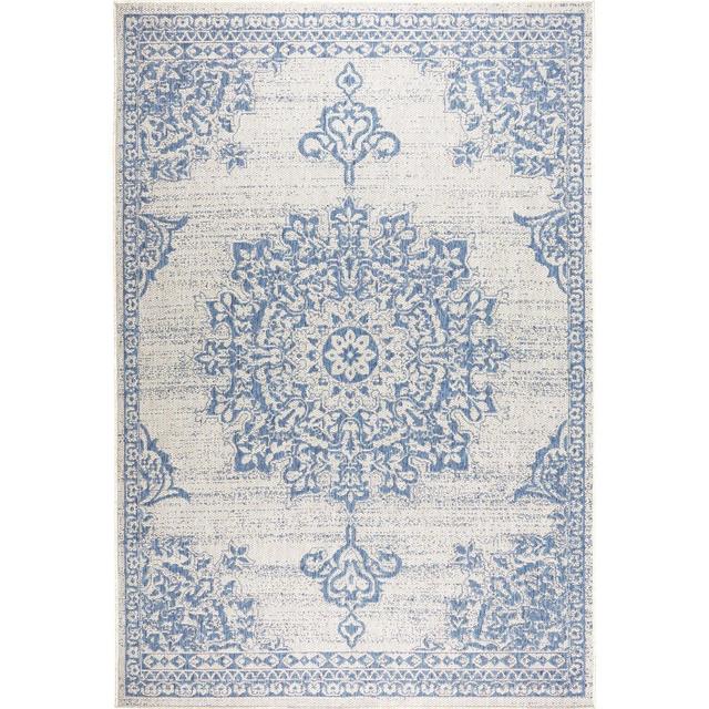 Azalea 5'2" x 7'2" Outdoor Patio Country Rug Gray/Blue - Nicole Miller