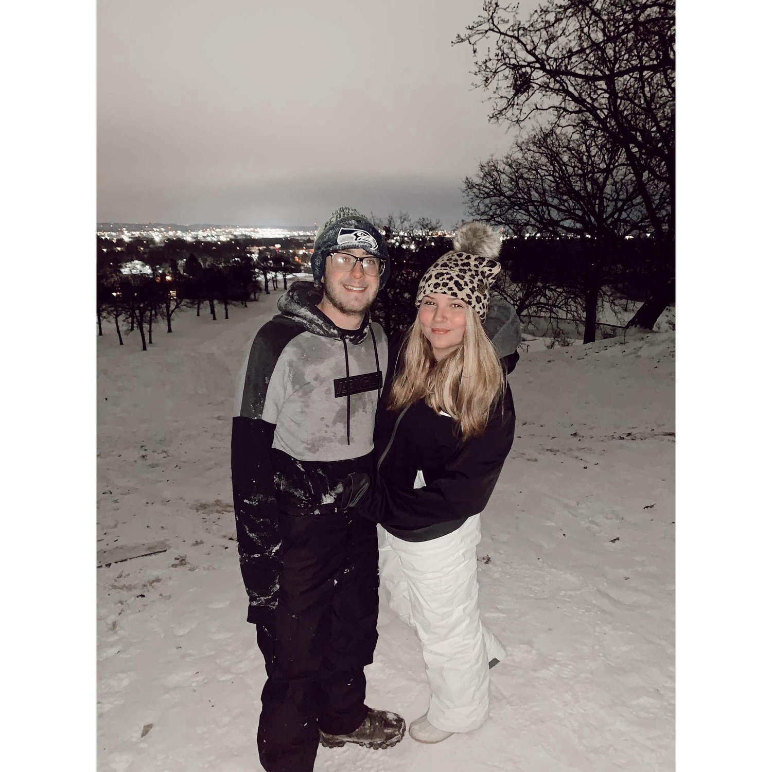 Our first snow storm in Arkansas together!