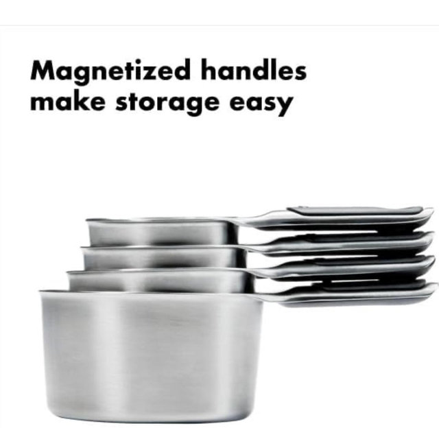OXO Good Grips 4 Piece Stainless Steel Measuring Cups with Magnetic Snaps