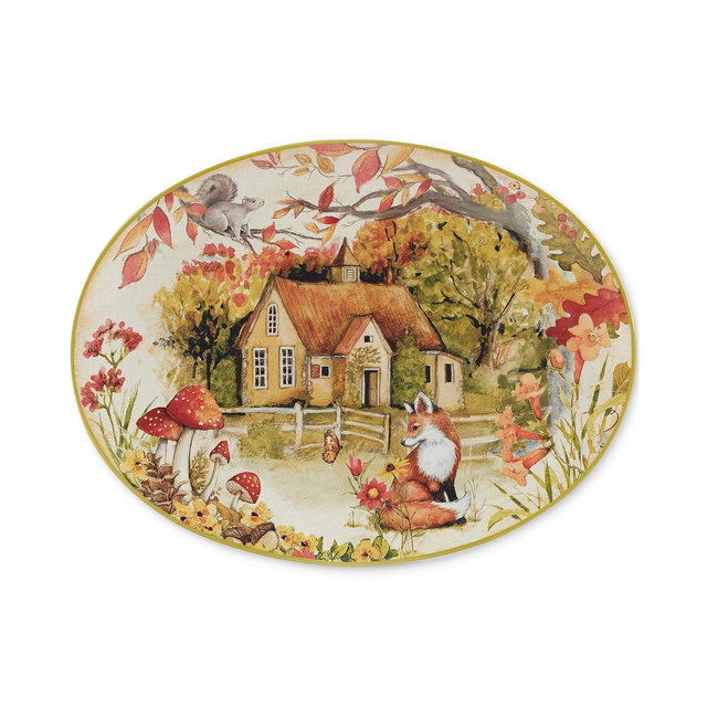 Certified International Woodland Critters Oval Platter