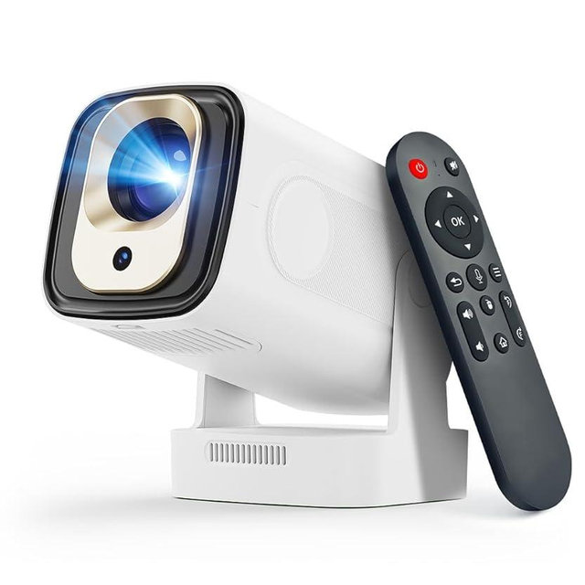【Auto Focus&1080P】Magcubic Mini Smart Projector with 4K Support, Portable Projector with Wifi and Bluetooth, 5W Speaker, Built in Apps, Voice Control, Outdoor Movie Projector