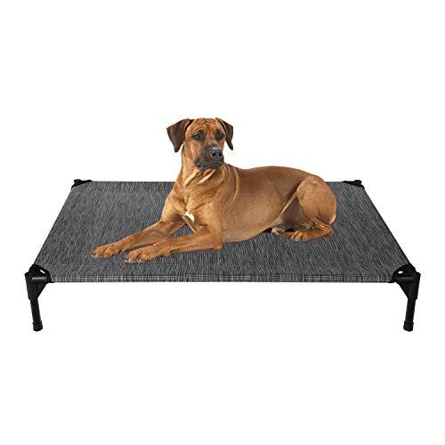 Veehoo Elevated Dog Bed, Portable Raised Pet Cot, Waterproof & Breathable Mat, Durable Textilene Mesh Fabric, No-Slip Feet, Indoor or Outdoor Use