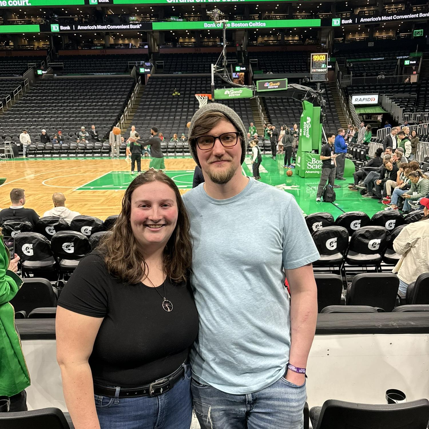 Both of our first Celtics game, thanks John for taking us with your family!