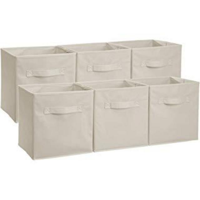 AmazonBasics Foldable Storage Cubes - 6-Pack, Beige