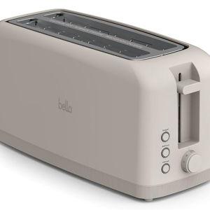 bella 4 Slice Slim Toaster, Fits-anywhere™ Kitchenware, 6 Setting Shade Control with Reheat & Cancel Buttons, Fits Sourdough, 10” Long Slot, Anti Jam & Auto Shutoff, 900 Watt, Oatmilk