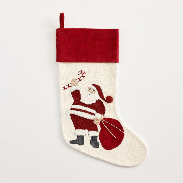 Crewel Stocking Medium Santa
