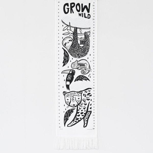 Wee Gallery Growing Wild height chart with Rainforest animals