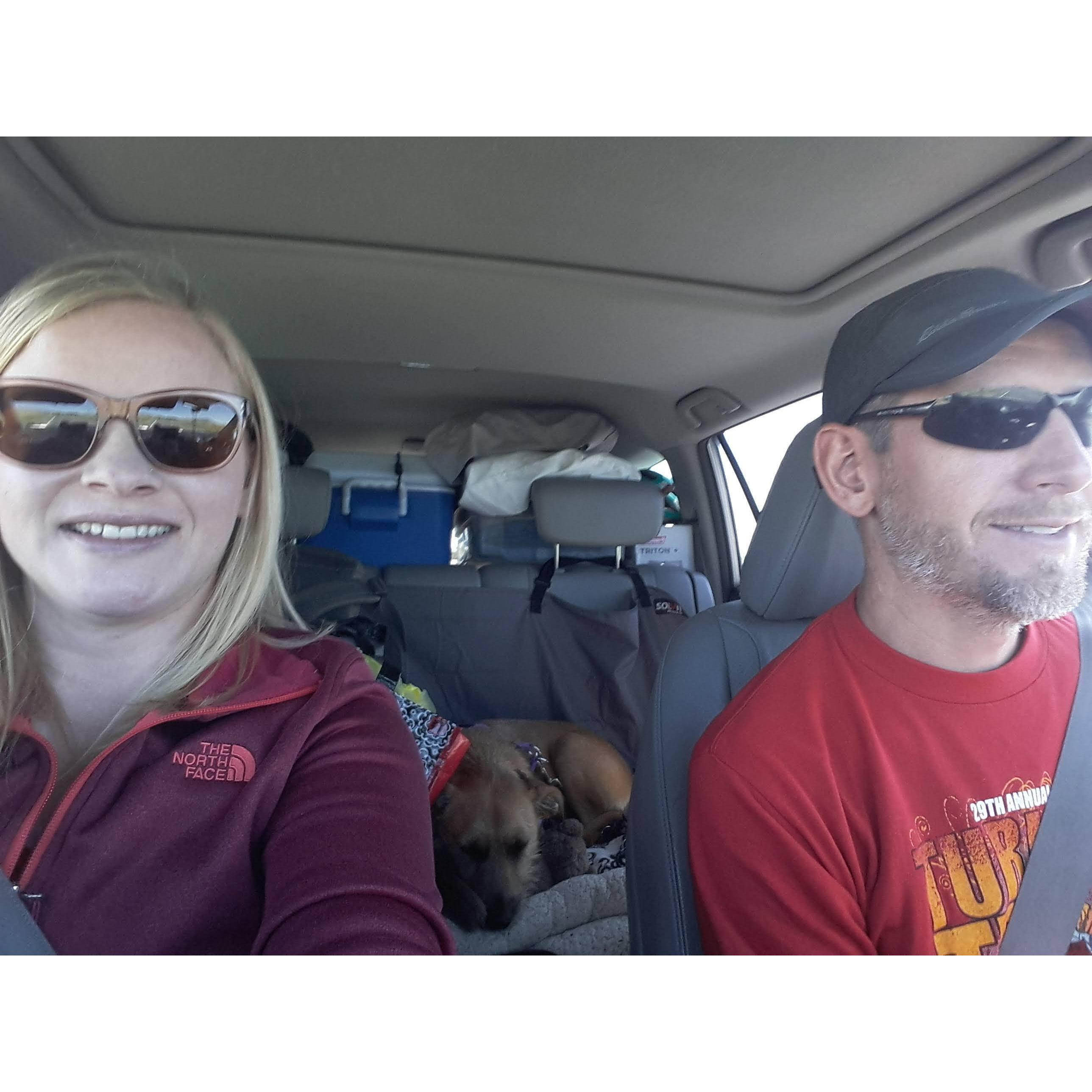 Taking Penny on her first camping trip to the sand dunes in Walden. 2018