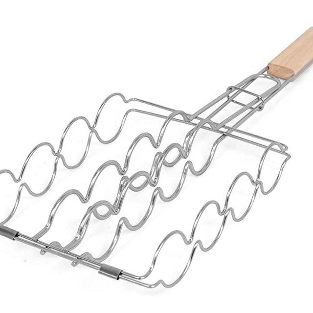 Internet’s Best Stainless Steel Corn Grilling Basket | Corn Holder for Grill | 22.5 Inch Long | Wooden Handle