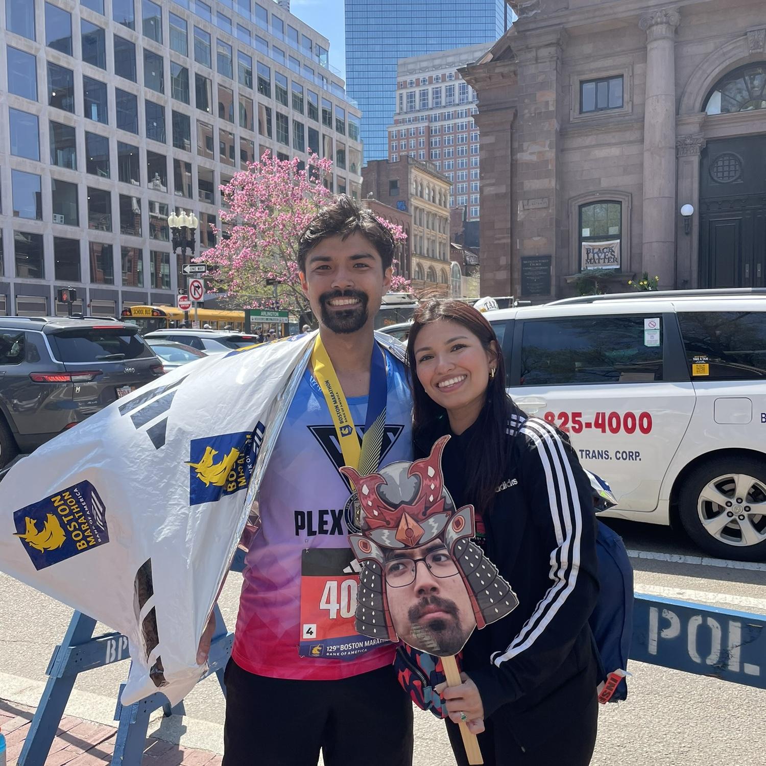 2025: Cheering on Mike as he ran the Boston Marathon!