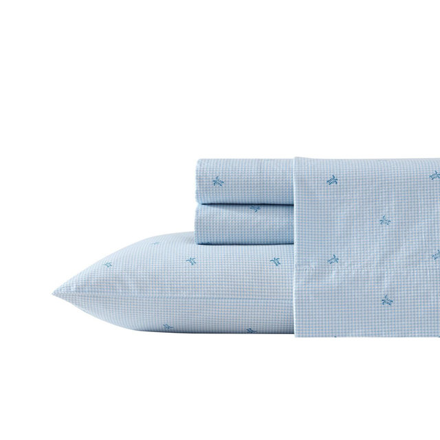 Laura Ashley Turtle Gingham - Blue Queen Sheet Set