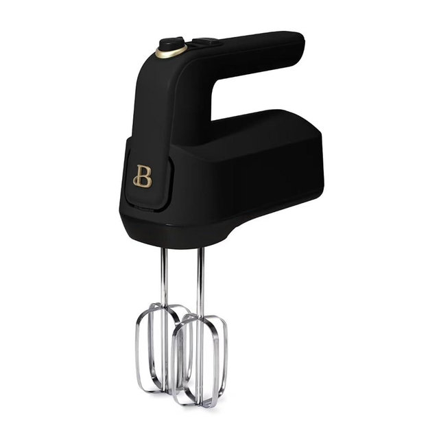6 Speed Electric Hand Mixer, 350W Powerful Motor with Turbo Boost, Stainless Steel Beaters and Dough Hooks, Lightweight Handheld Mixer with Storage Case (Black Sesame)