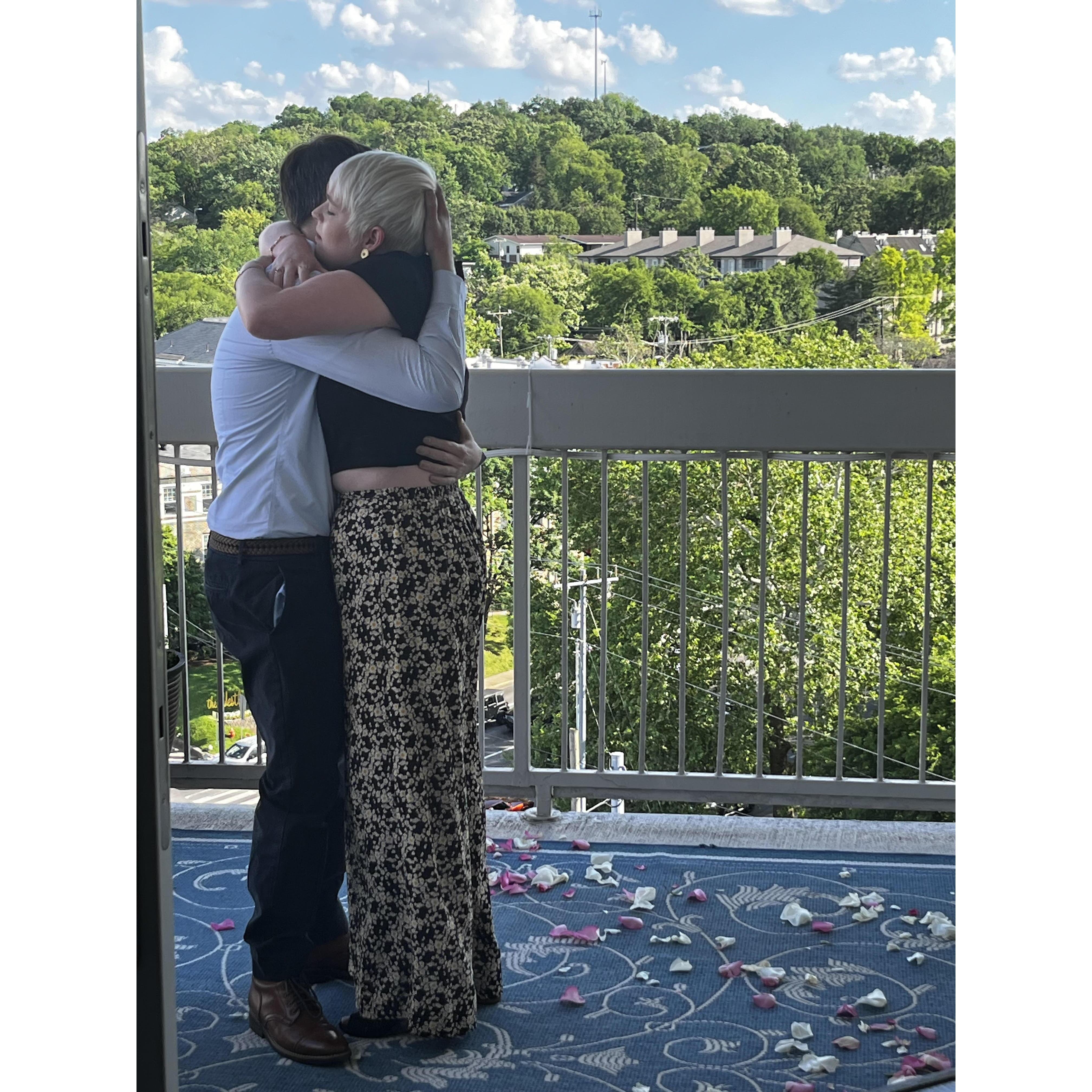 Darby grabbed this photo right after Ben proposed!