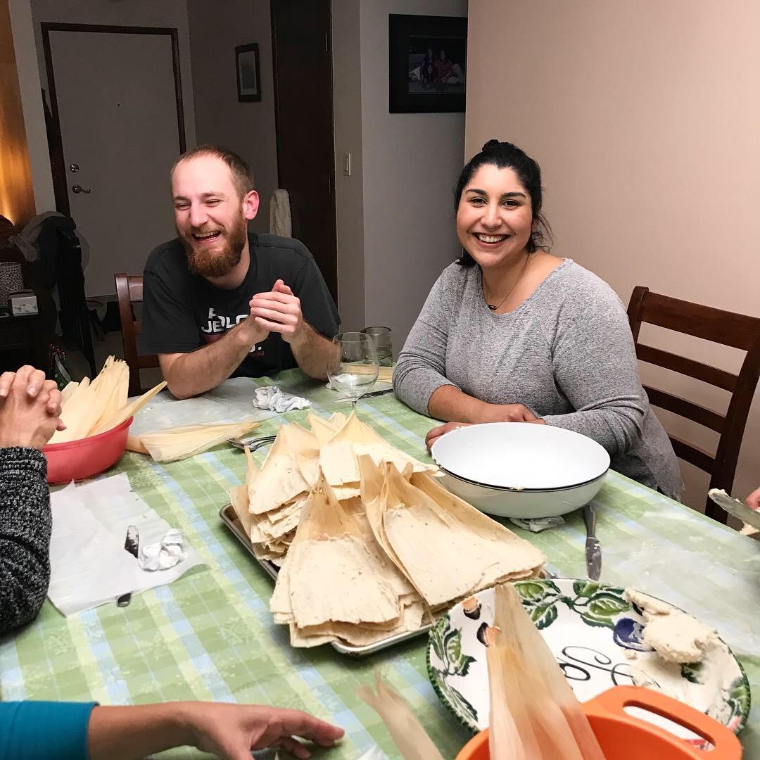 Annual tamale making at the Lleras house