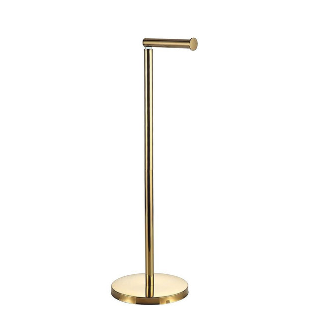 BGL Freestanding Toilet Paper Holder - Gold, Reserve Storage Paper Rolls, Floor Holder