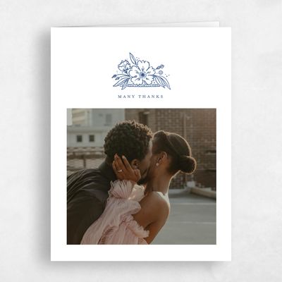 Dusty Cobalt, Blue Wedding Thank You - Yolande Photo