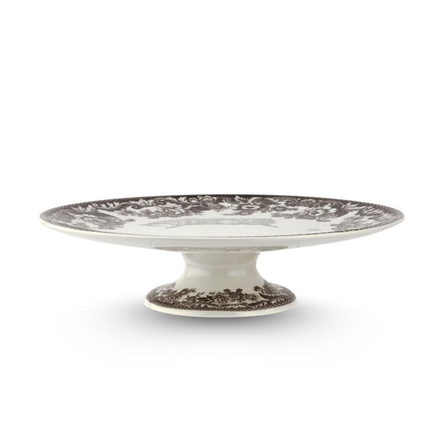 Spode Delamere Footed Cake Plate 10.5" British Floral Fine Porcelain Thanksgiving Dessert Stand, Serving Decorative Accent Holiday