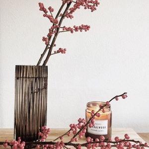 Flower Vase for Decor Ribbed Glass