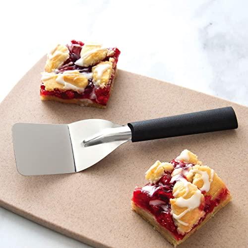 Rada Cutlery Mini Dessert Server 7-1/2 Inch Stainless Steel Small Spatula Resin, Made in the USA, Black Handle