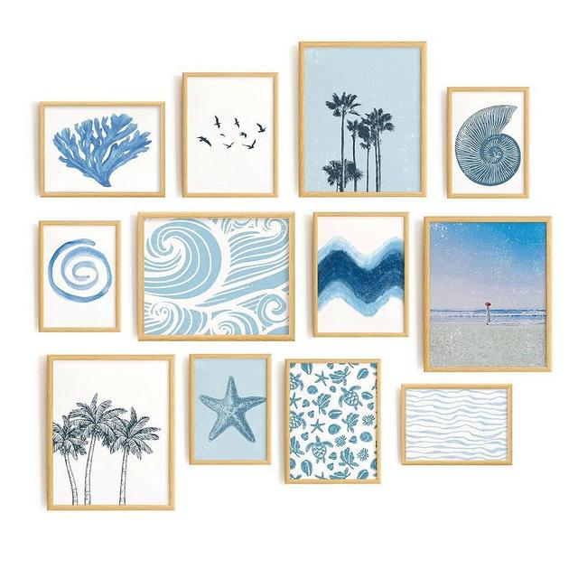 Set 12 Coastal Wall Art, Coastal Wall Decor, Boho Wall Art, Beach Wall Art, Coastal Cowgirl Room Decor, Boho Abstract Wall Art, Coastal Bathroom Decor, Abstract Wall Decor [8x10 in UNFRAMED]