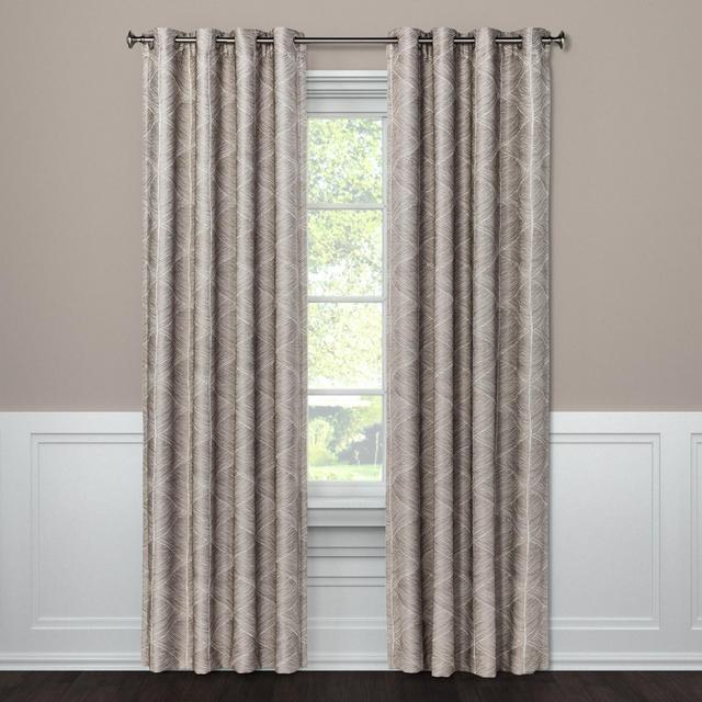 Blackout Curtain Panel Modern Stroke Tan 95" - Project 62™