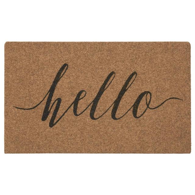 1' 6"x2' 6" Grand Terrace Natural Hello Calligraphy Door Mat - Mohawk