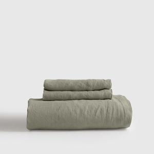 European Linen Fitted Sheet Set - King, Willowleaf