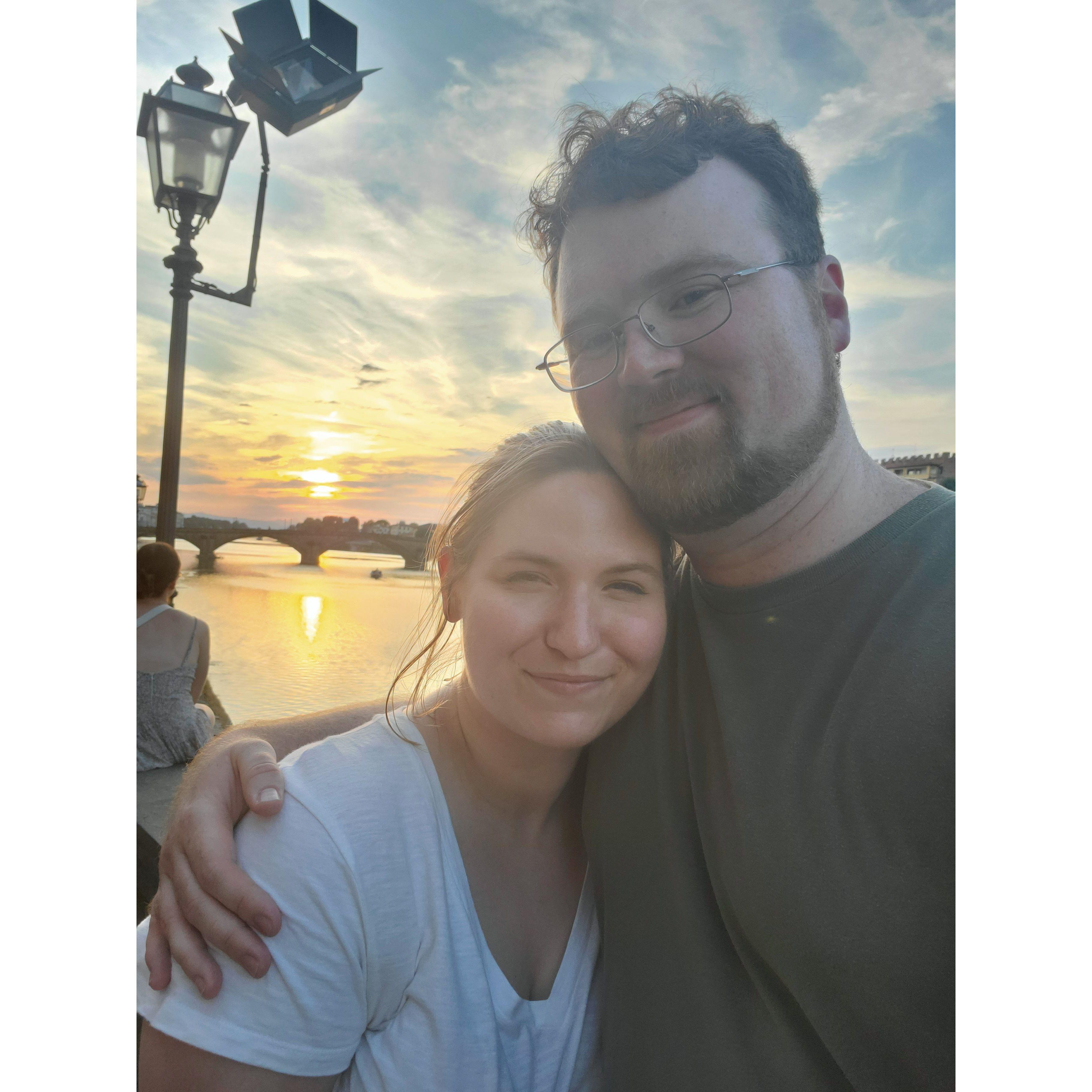 Watching the sunset in Florence