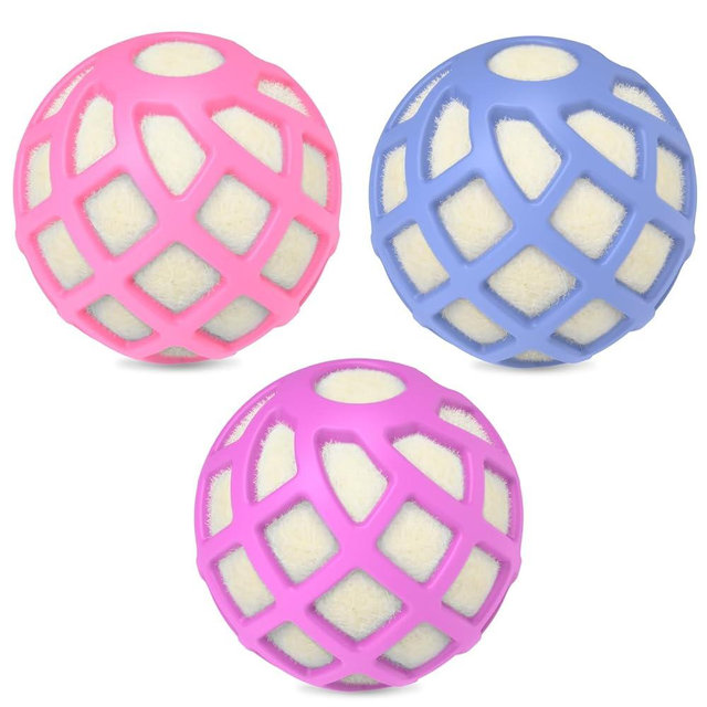 Dryer Balls – Patented Silicone Guard, Natural Wool Core, Super Anti-Tangle & Saves Drying Time, Reduces Static & Noise, Natural Fabric Softener, XL 3" (Pink Light Blue Lavender, Pack of 6)