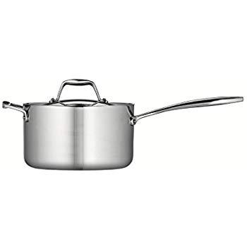 Tramontina Fry Pan Stainless Steel Induction-Ready Tri-Ply Clad 12-Inch  w/Helper Handle, 80116/057DS