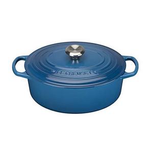 Le Creuset Signature Cast Iron Oval Casserole, 29 cm - Marseille Blue
