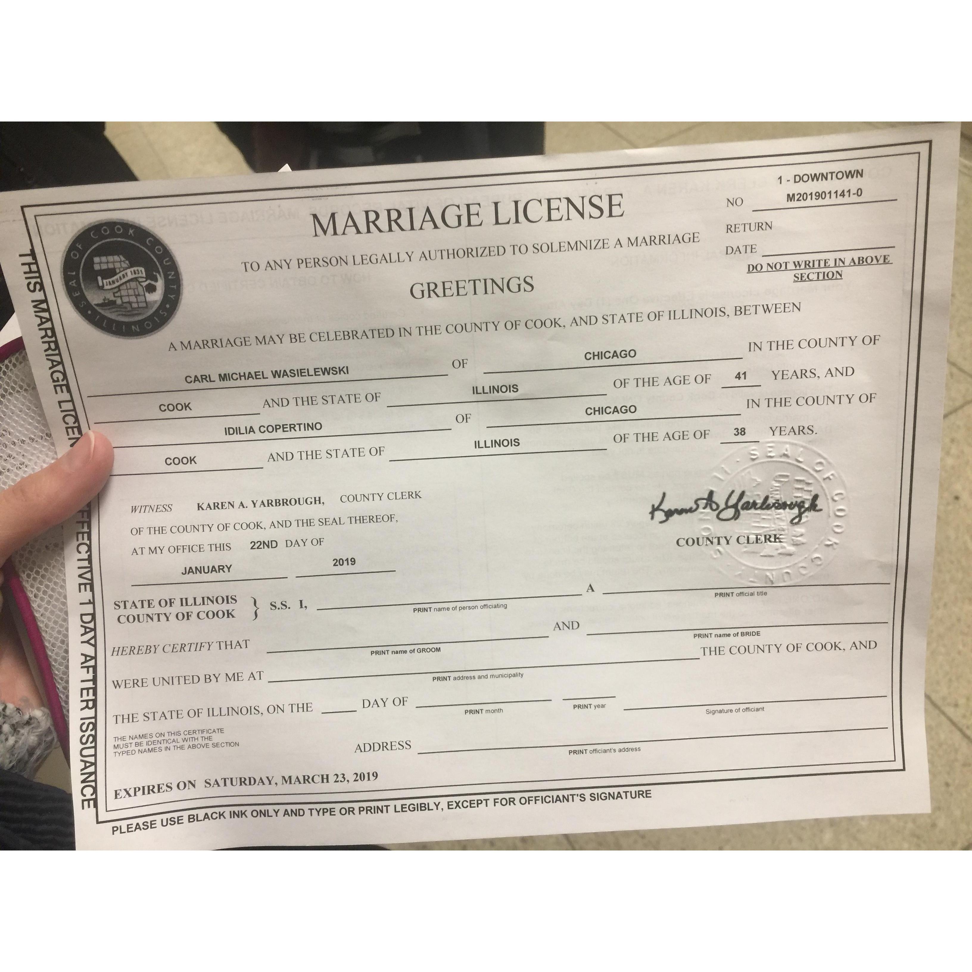 Mission accomplished! License and Cultural Center location!