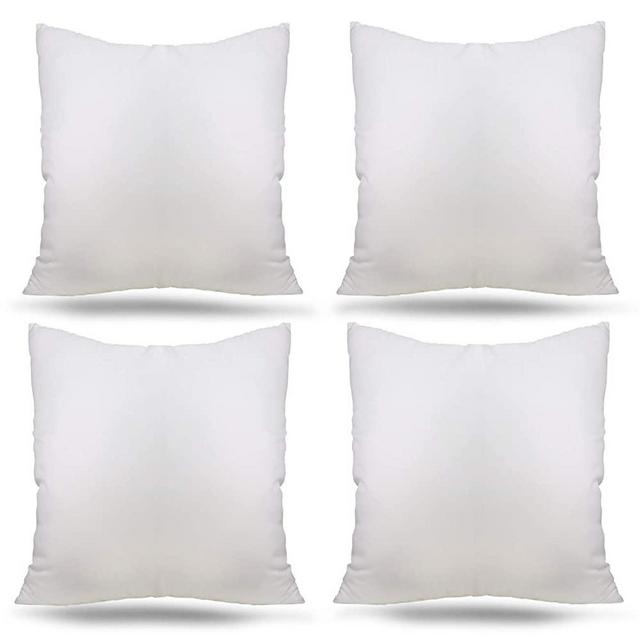 Ogrmar 4 Packs 18"x18" Premium White Throw Pillow Insert Hypoallergenic High-Resilient PP Cotton Stuffer Pillow Insert Square Form Sham Stuffer Decorative Pillow, Cushion (Set of 4)