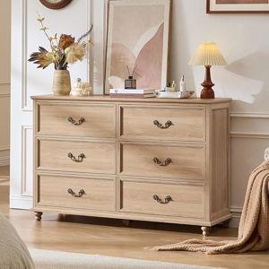 Farmhouse Dresser 6 Drawers, Natural Colorway