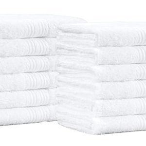 WHITE: Amazon Basics Cotton Washcloths for Bathroom, Soft and Highly Absorbent, 12 in x 12 in, White, 12-Pack