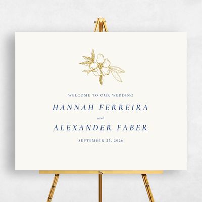 Gold, Yellow Wedding Sign - Kianna Landscape