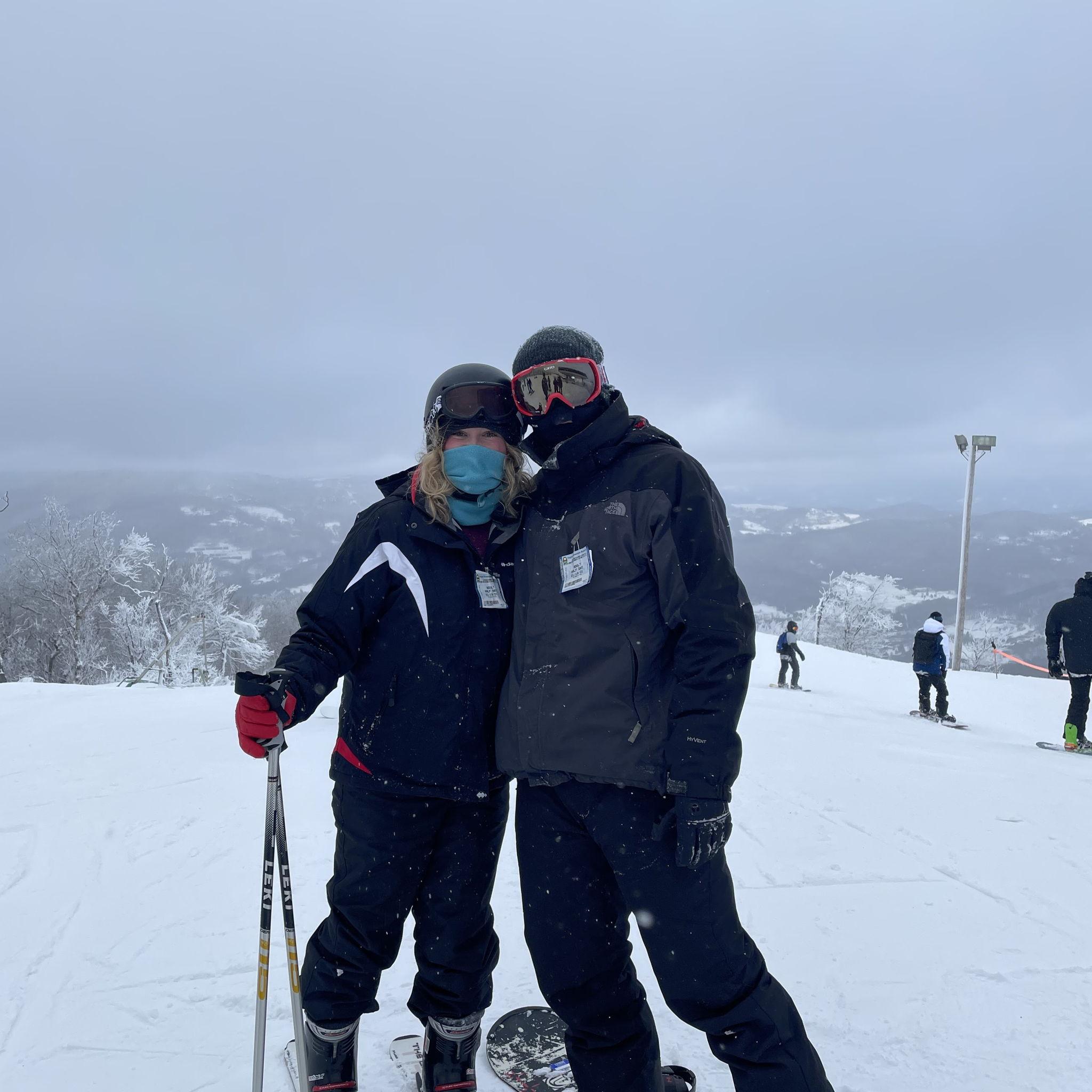 First Time Skiing/Snowboarding Together, January 2021