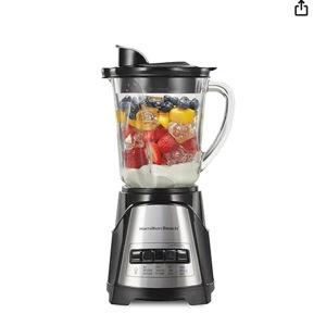 Hamilton Beach Power Elite Wave Action Blender For Smoothies, 40 Oz Glass Jar, 12 Functions Including Puree, Crush Ice, 700 Watts - Black (58148A)