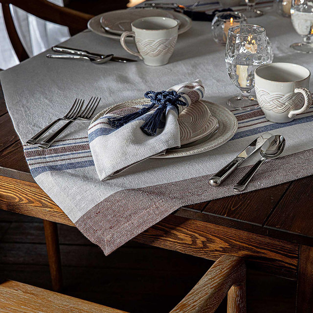 Juliska Danish Stripe Tablecloth, 52" Square