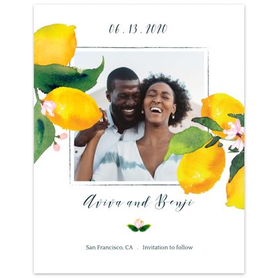 White Rustic Wedding Digital Save the Date - Folly Portrait