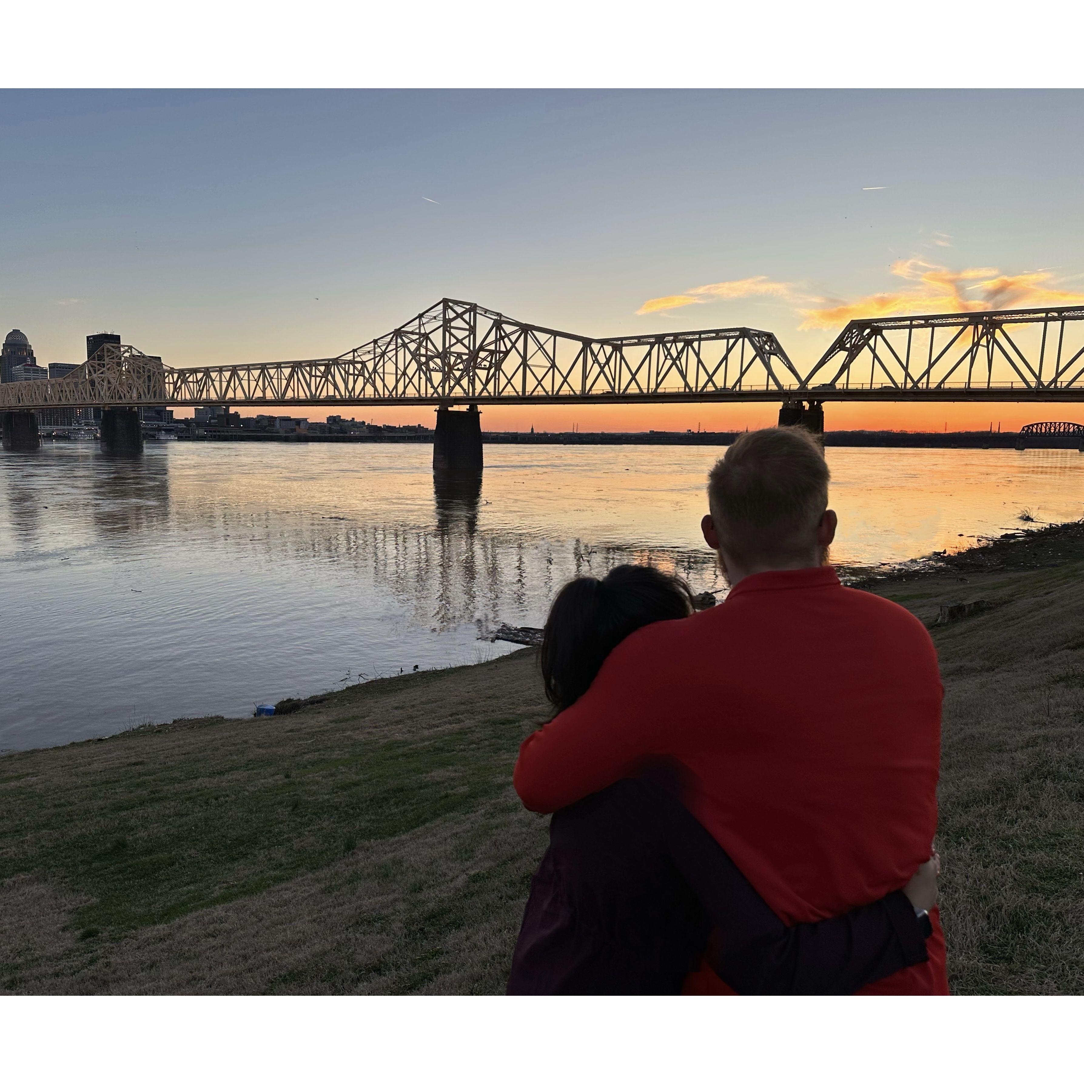 Overlooking the river in Louisville, KY
