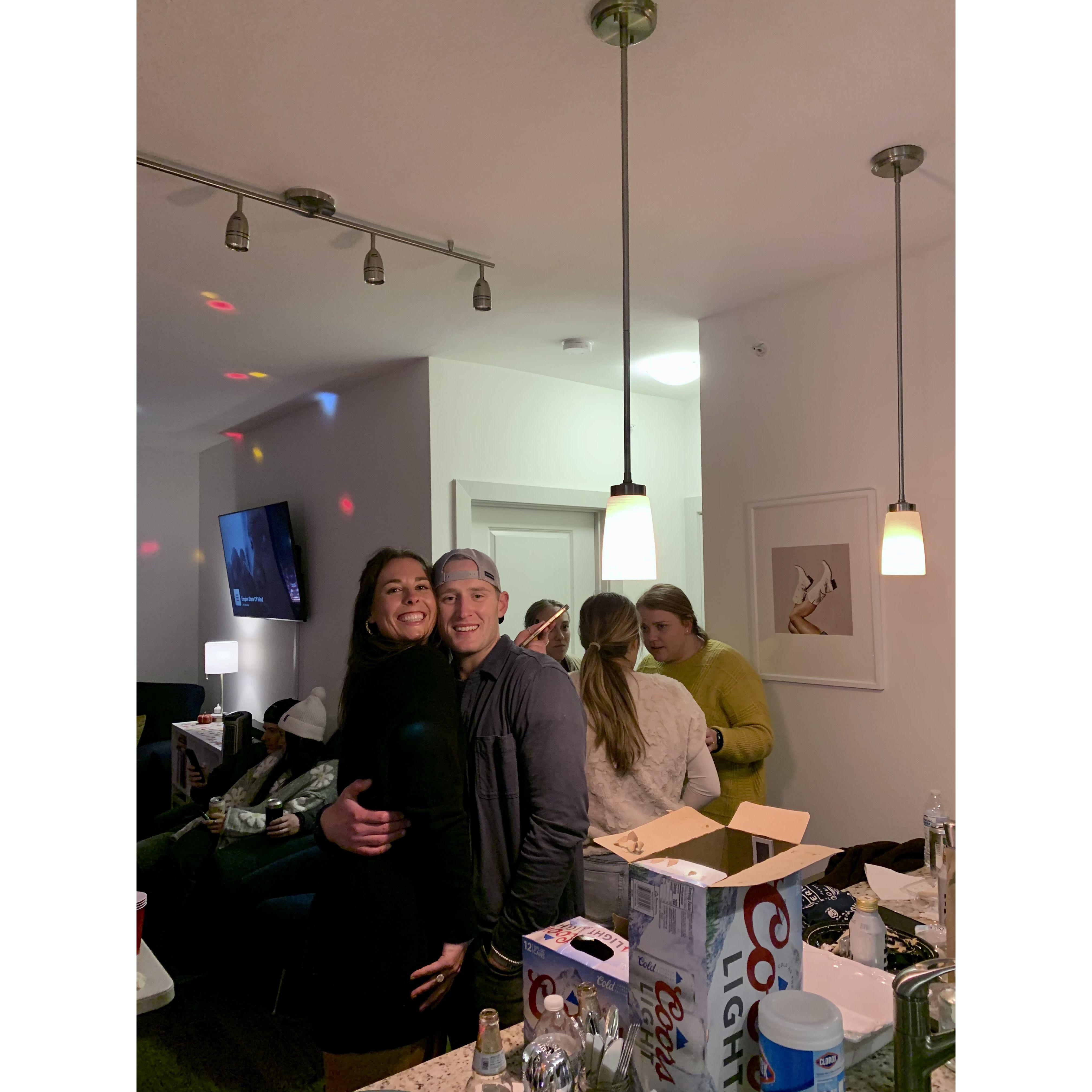 Friendsgiving at me and Emma's apartment. No. We are not dating :(