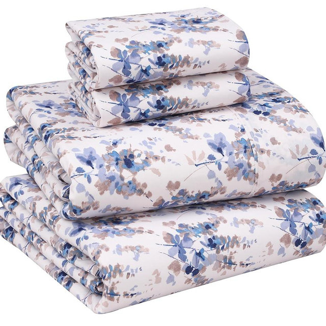 RUVANTI 100% Cotton Sheets for King Size Bed - Crispy Cooling Percale Sheets - Breathable & Durable King Sheet Set - 16 Inches Deep Pocket King Size Sheets - Maple - 4 Pieces